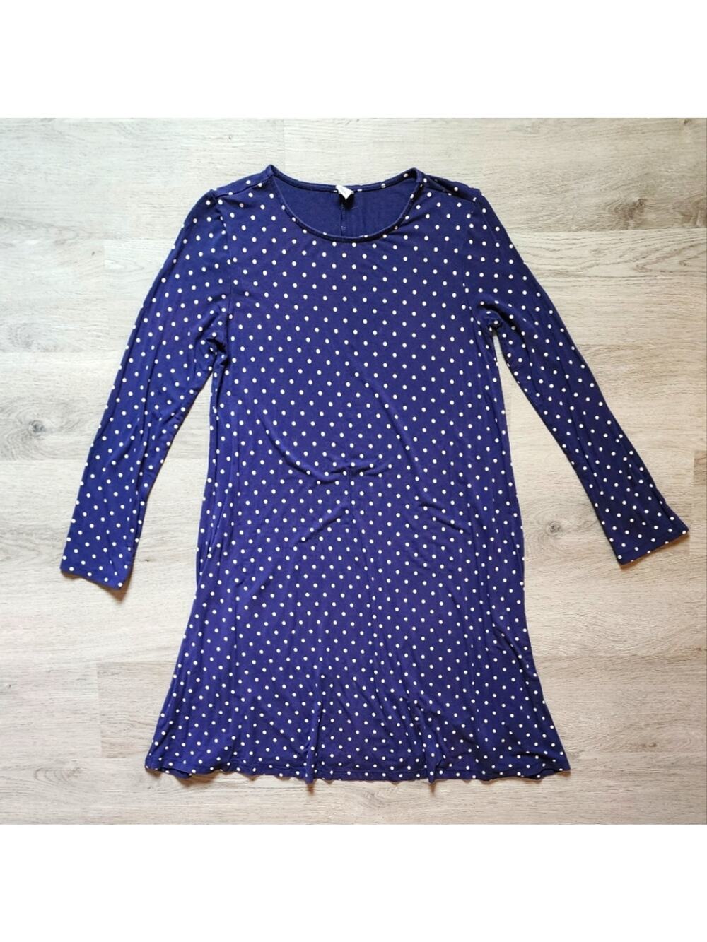 Old Navy Women's Polka Dot Crew Neck Long Sleeve Knee Length Shift Dress Small S